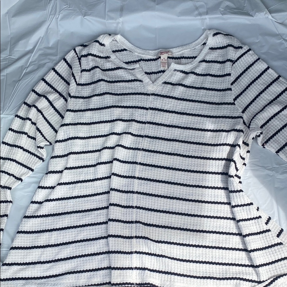 Striped V-Neck Women's Top